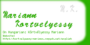mariann kortvelyessy business card