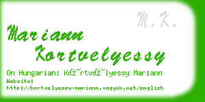 mariann kortvelyessy business card